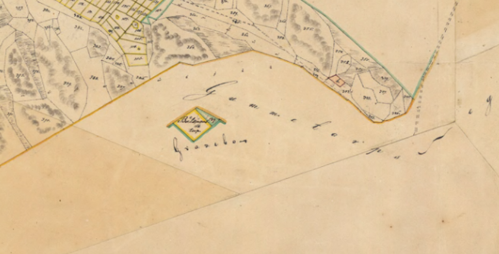 Laga skrifteskartan över Salsbäck från 1865 visar Löktorpet utanför Salsbäcks gränser.